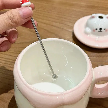 Kawaii Animal Pudding Ceramic Mugs