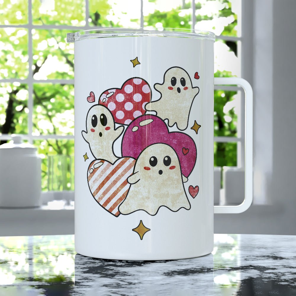Ghosts and Hearts Insulated Travel Mug
