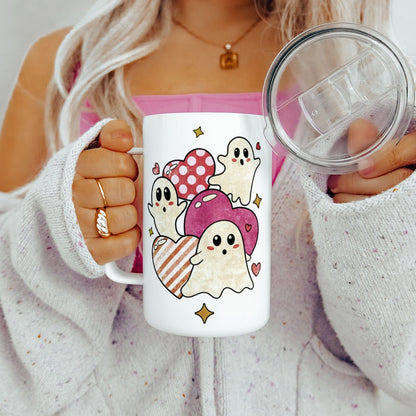 Ghosts and Hearts Insulated Travel Mug