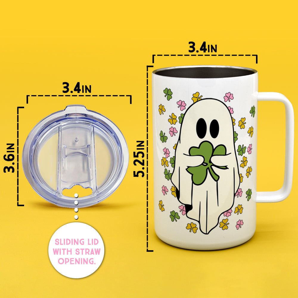 Shamrock Ghost Insulated Travel Mug