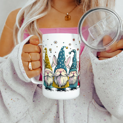 Spring Gnome Bunnies Insulated Travel Mug