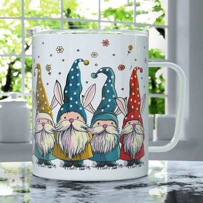 Spring Gnome Bunnies Insulated Travel Mug