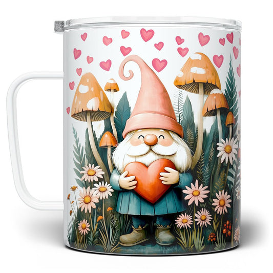 Valentine Garden Gnome Insulated Travel Mug