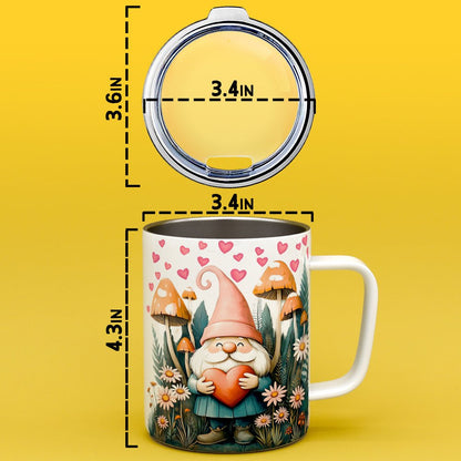 Valentine Garden Gnome Insulated Travel Mug