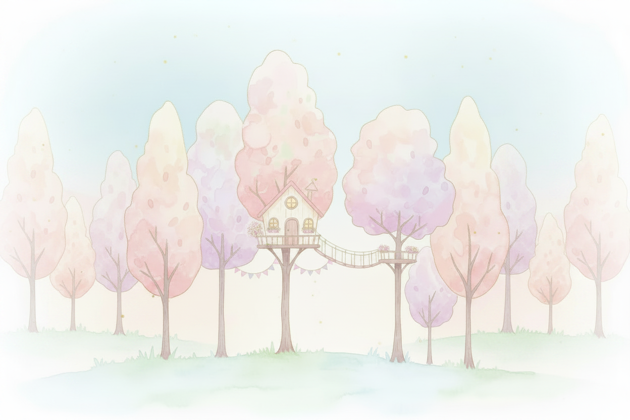 Watercolor Treehouse Banner