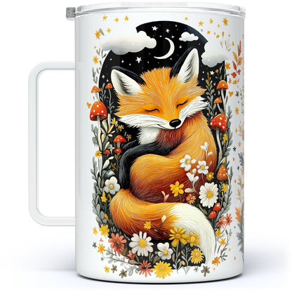 Woodland Sleeping Fox Insulated Travel Mug