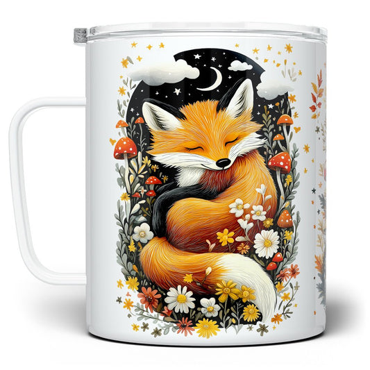 Woodland Sleeping Fox Insulated Travel Mug